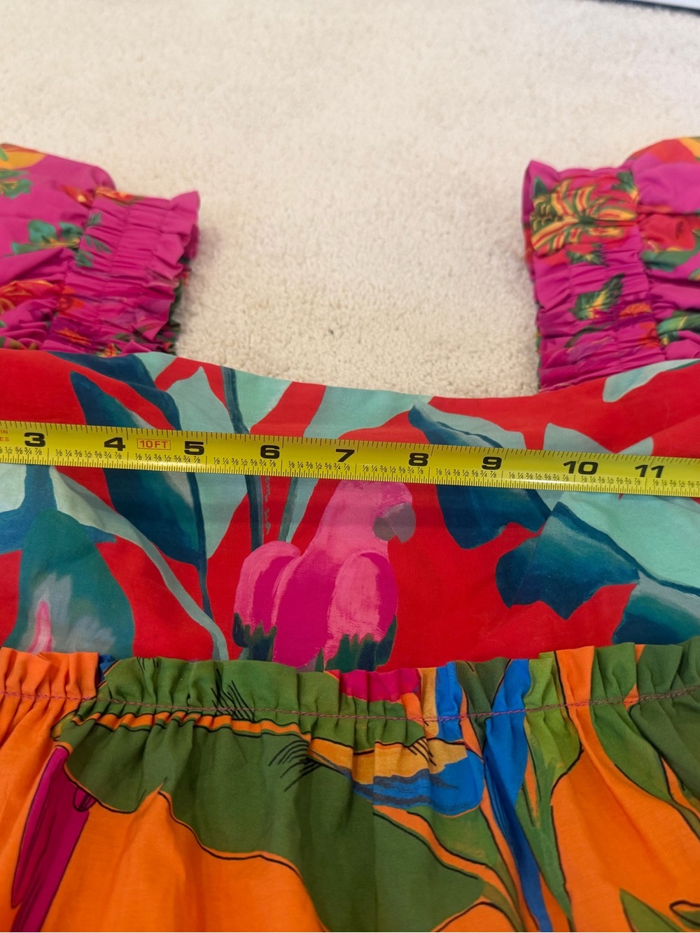 Farm Rio Mini Ruffle Dress Tropical NWT XS - Picture 5 of 10